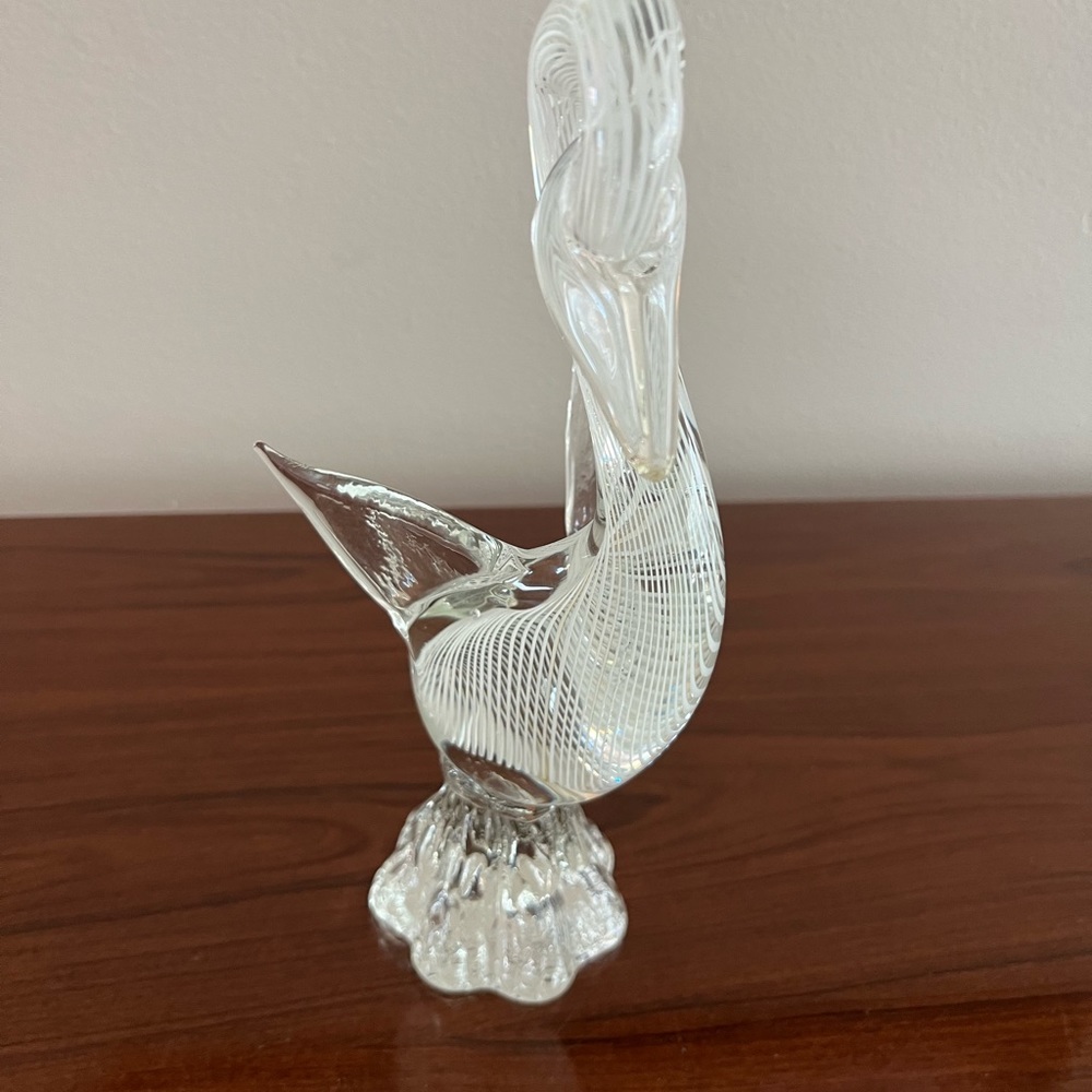 Vintage Murano Glass Hand Blown Glass Swan 11 Inches stunning!! - Picture 14 of 16